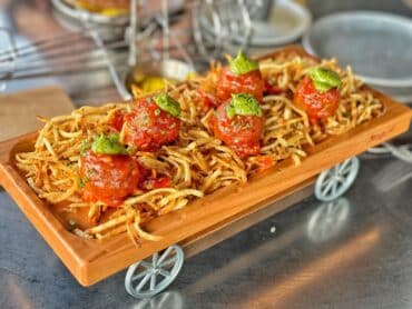 Vegan Mine Car Meatballs Jock Lindsey's Hangar Bar