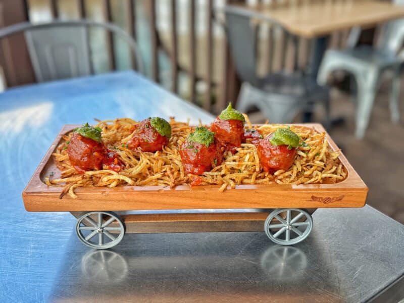 Vegan Mine Car Meatballs Jock Lindsey's Hangar Bar