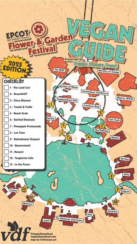 2025 Vegan map checklist Epcot flower and garden festival