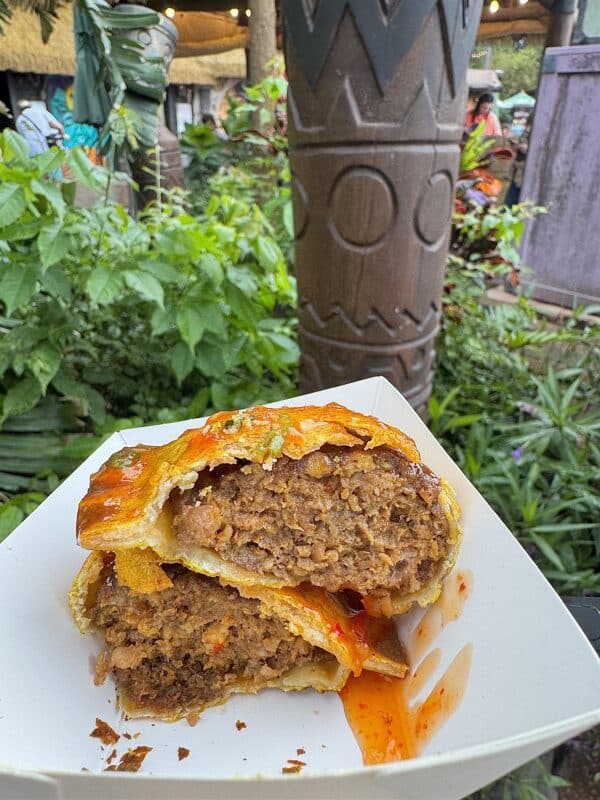 vegan Jamaican Beef Patty at EPCOT Flower and Garden
