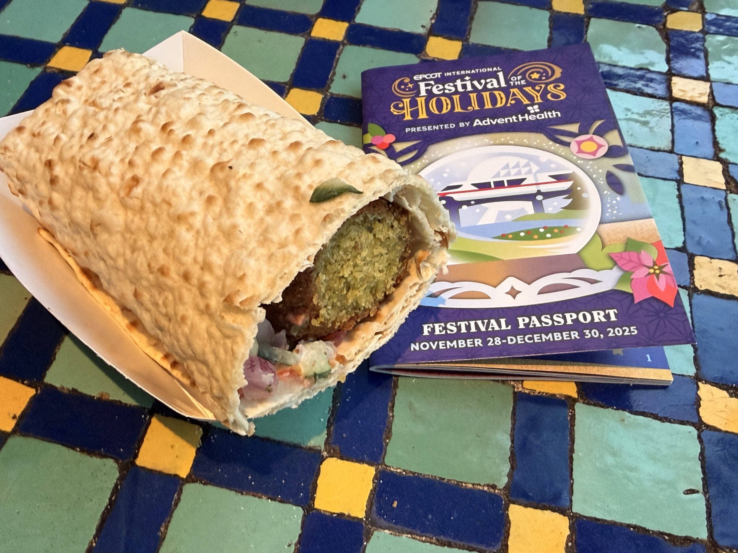 Moroccan Wrap vegan falafel EPCOT 2025 Festival of the Holidays